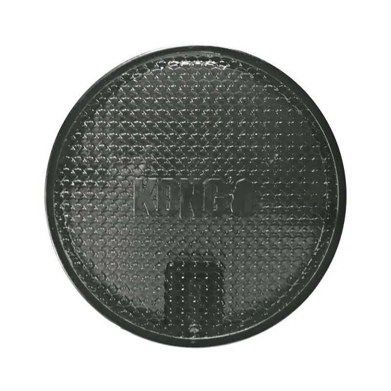 KONG Duramax Puck Grå L 14 cm - slidstærkt hundelegetøj til tyggeglade hunde